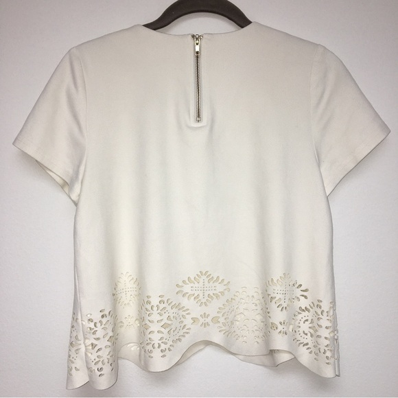 Design Lab Lord & Taylor White Cream Suede Crop Top  Women’s XS NWOT​​ - Picture 3 of 3